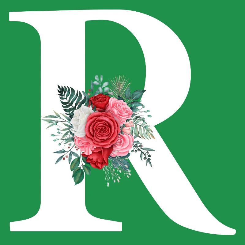 Red Floral Letter R