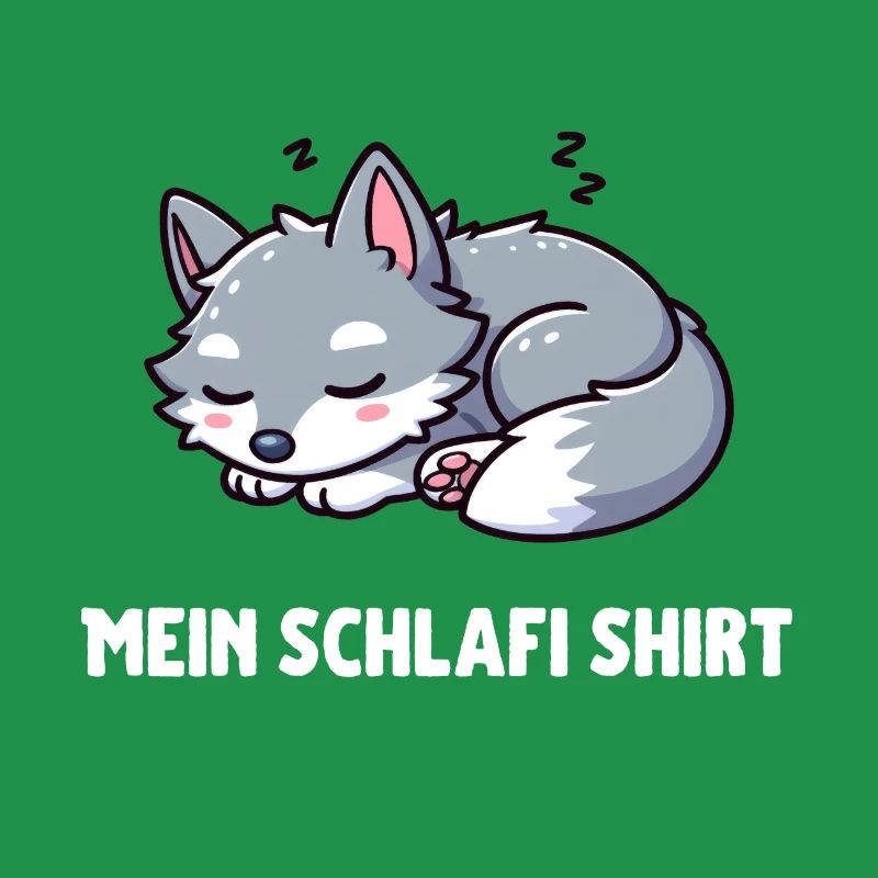 Cute Little Sleeping Wolf