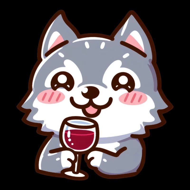 Wein liebender Wolf