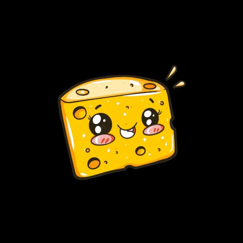 Bloc de fromage riant style dessin animé