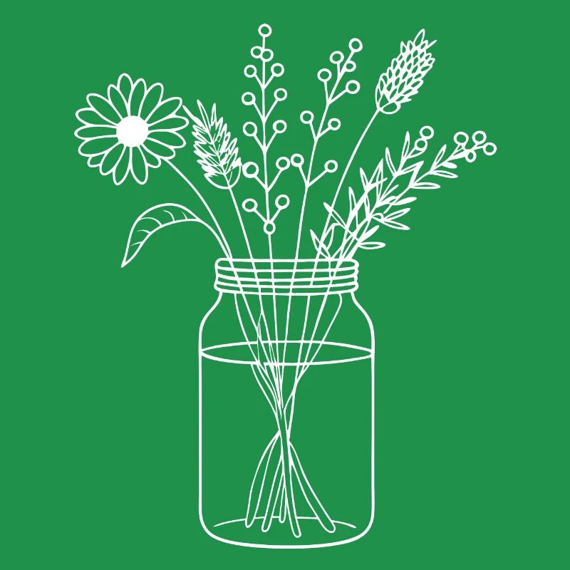 Fleurs dans un bocal à vis