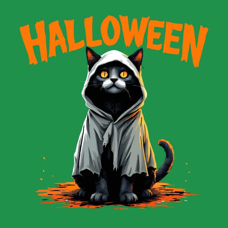 Effrayant Mignon Chat Noir Halloween