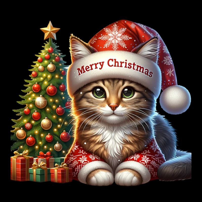 Joyeux Noël Chat Doux Père Noël