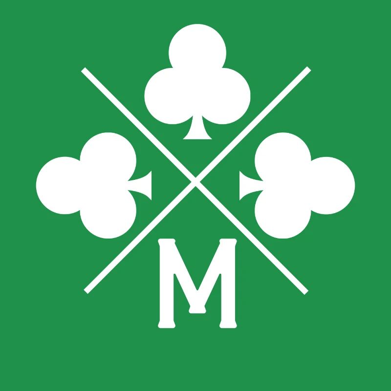 Letter m lucky clover