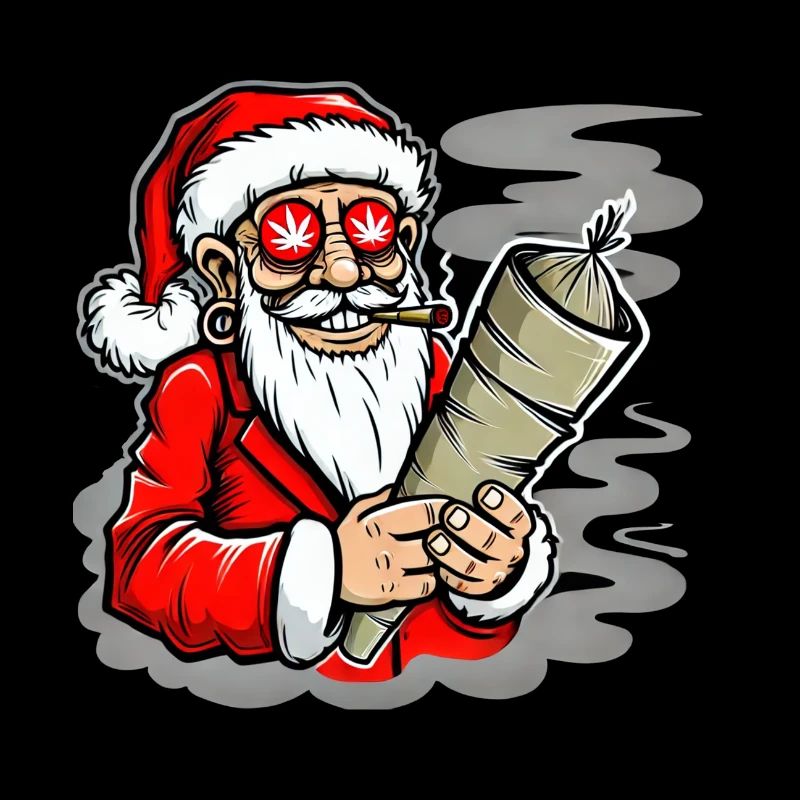 Kiffender Weihnachtsmann Hanf