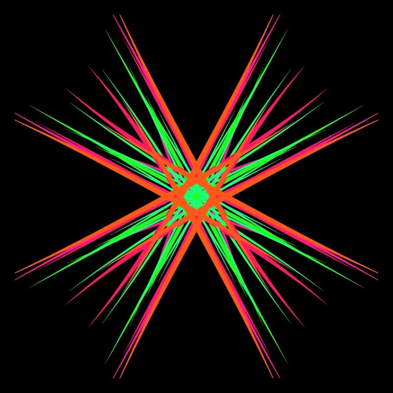 Étoile composée de plusieurs couleurs vives