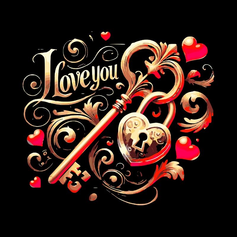 L’amour est la clé ! Mignon cadenas et clé de la Saint-Valentin