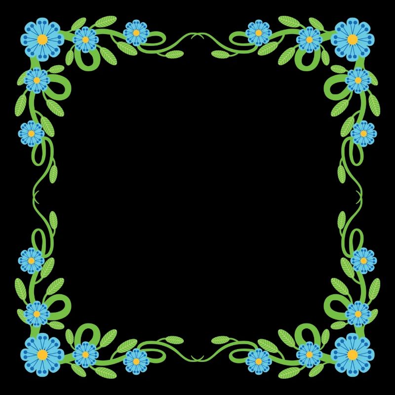 Flowers wreath frame
