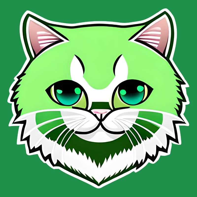 mignon petit chat vert