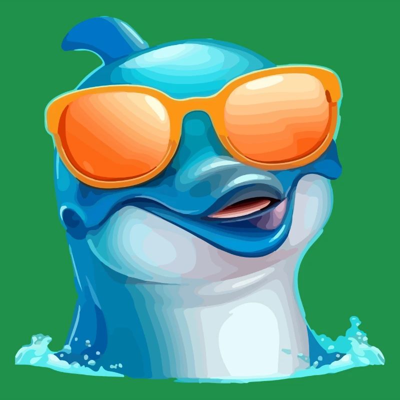 Chas the bespectacled dolphin