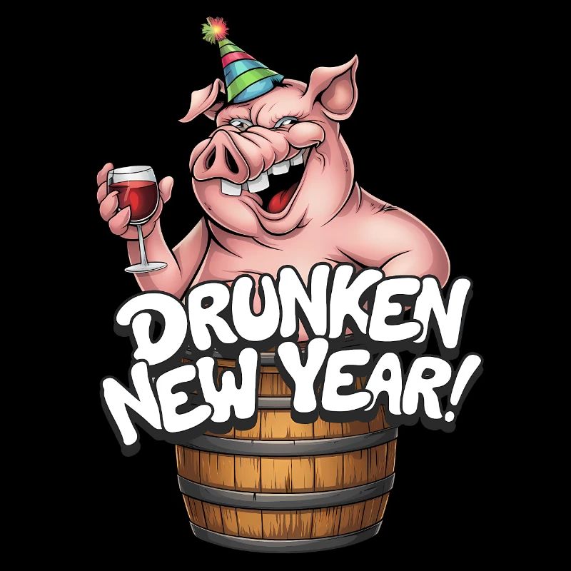 Fête du Nouvel An Célébrer l’alcool cochon