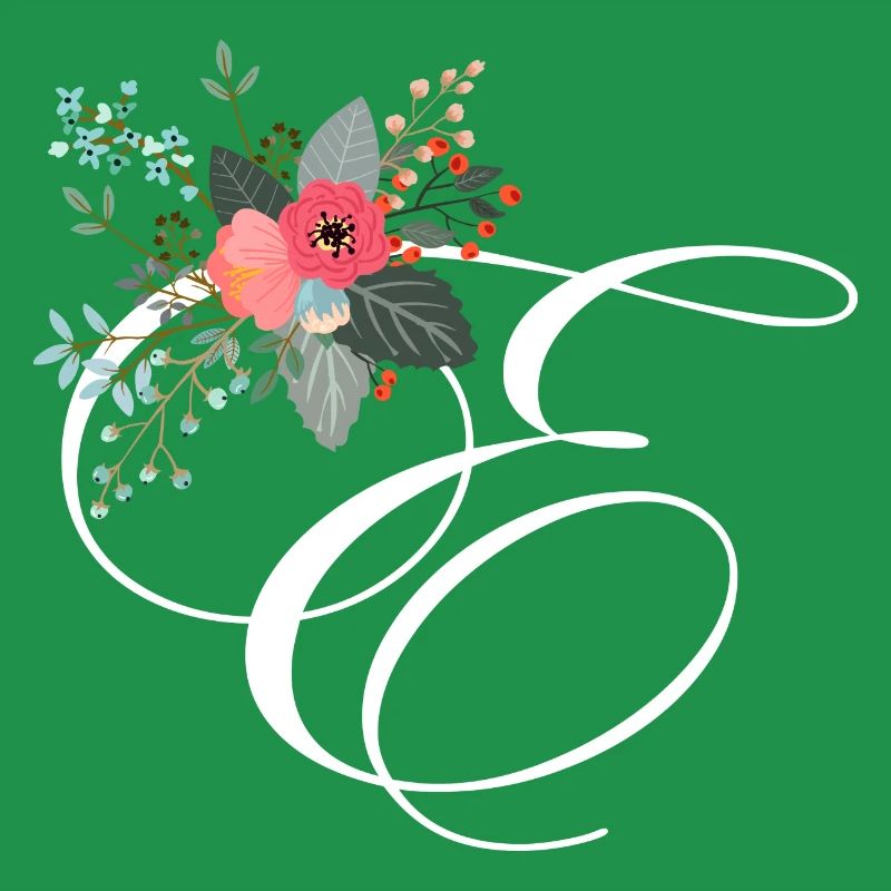 Lettre e fleuris