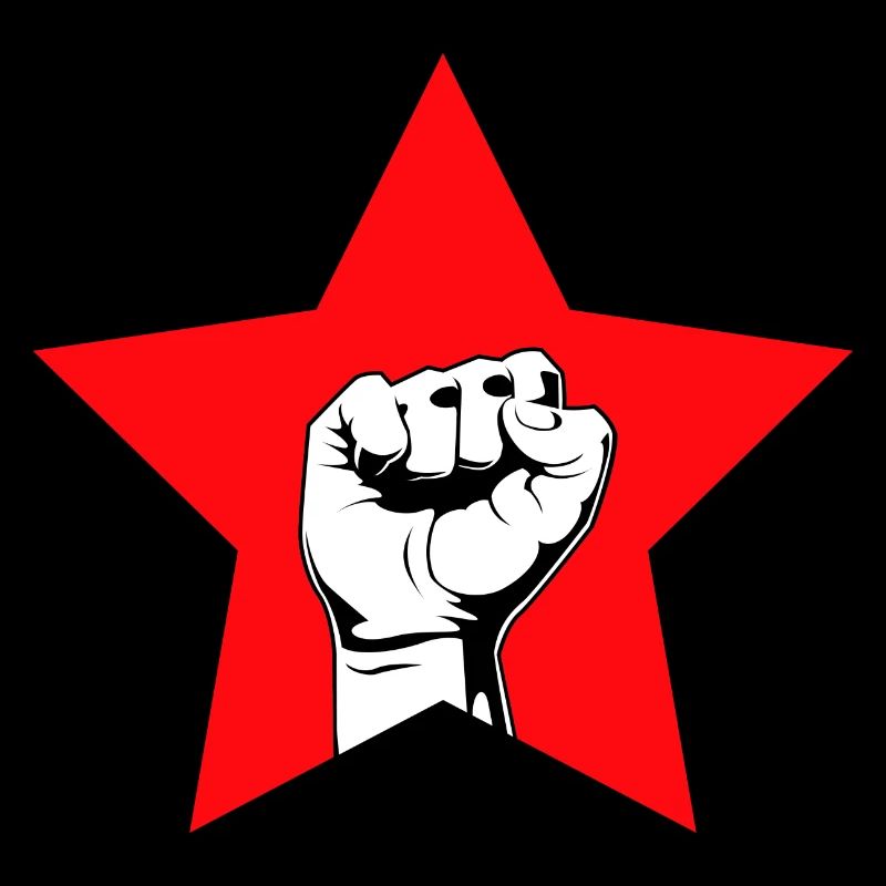 Roter Stern mit Faust - Proletarier aller Länder