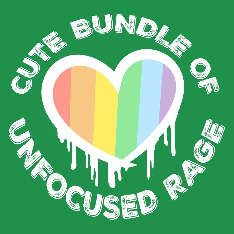 Drôle Mignon Bundle De Rage Non Focalisée Arc-en-Ciel Goth