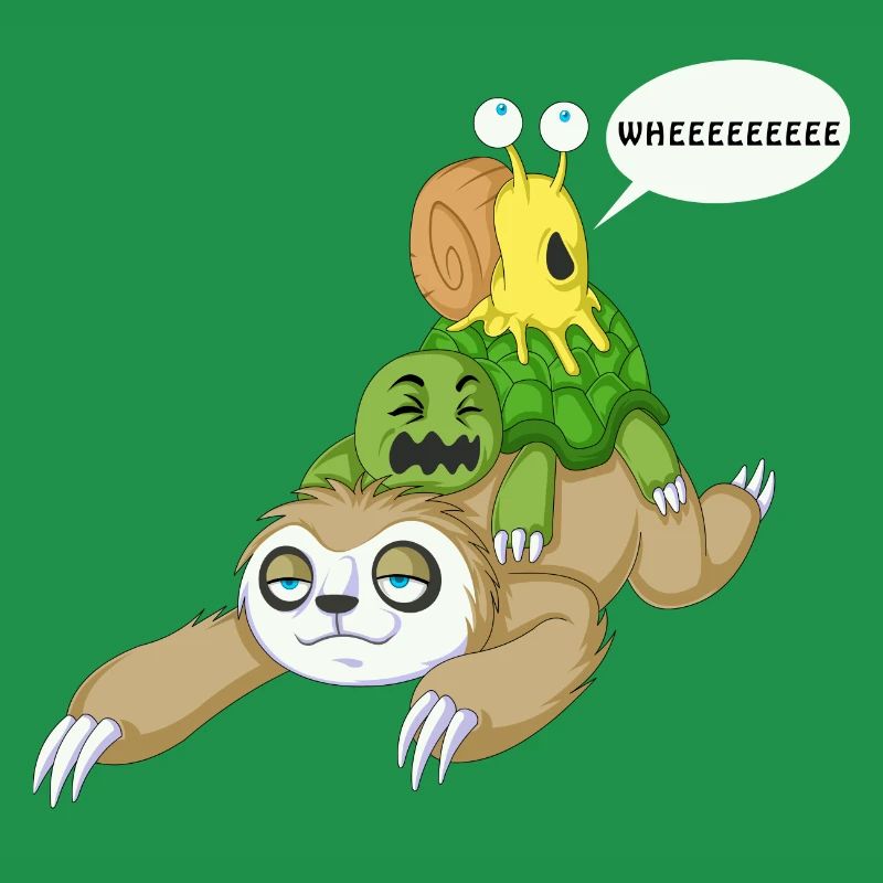 sloth snail and turtle