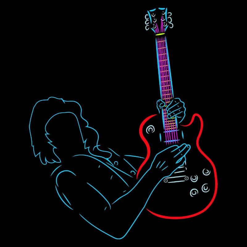 Rainbow guitariste coloré. Guitare électrique.