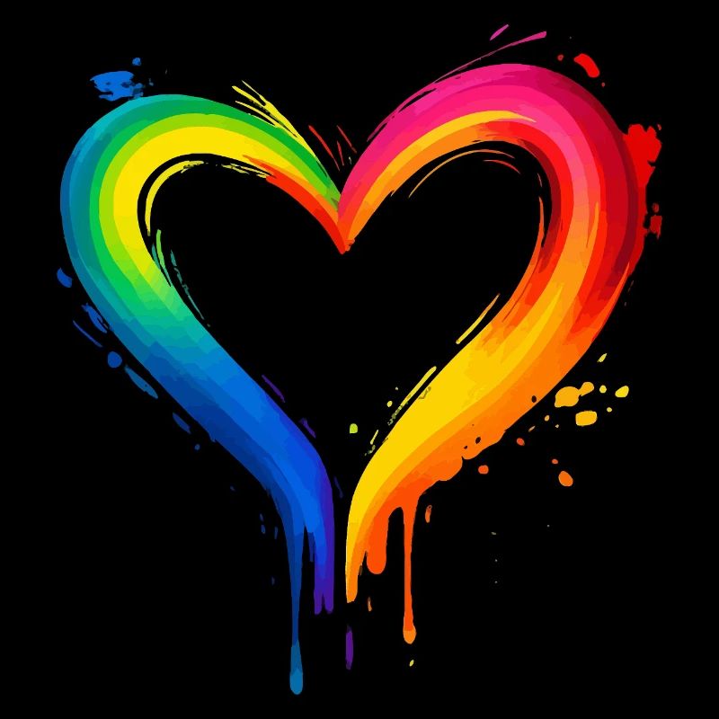 Regenbogenherz der Liebe und Unterstützung