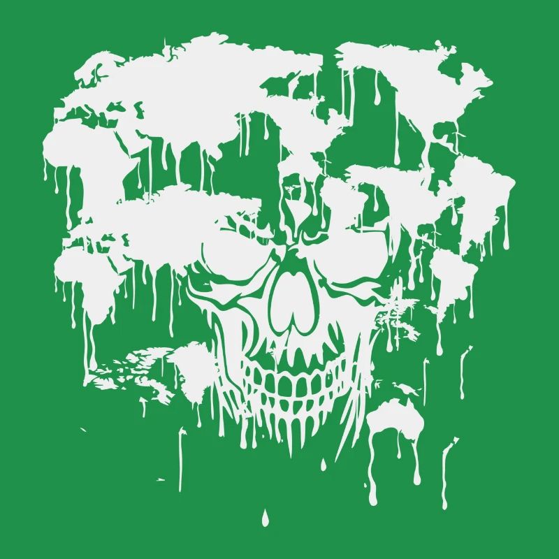 Le crâne. Monde. La pollution.