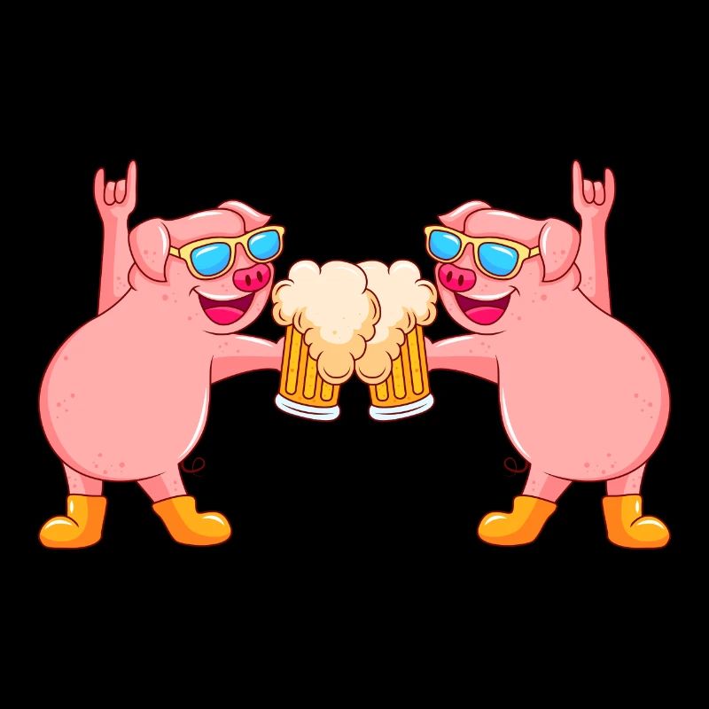 pig beer party sau team comic