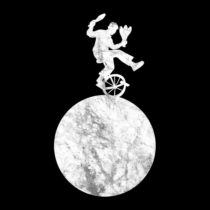 Jongleur mit Keulen auf Einrad Jonglage