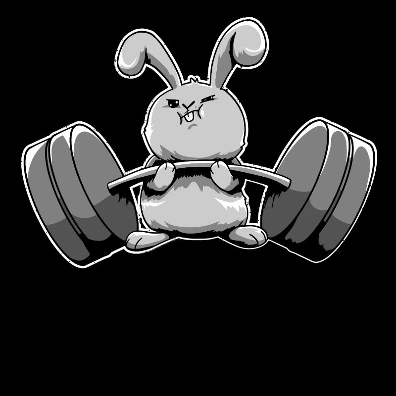Funny Rabbit Gewichtheben Gym Workout Hase