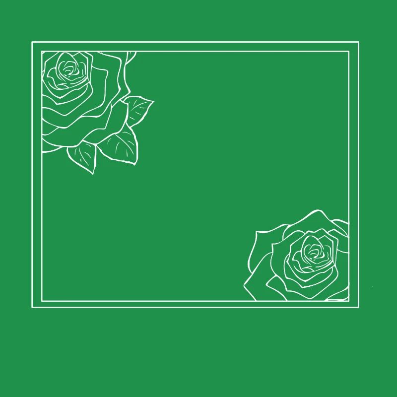 Rectangular frame with roses