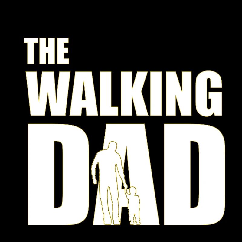 The walking dad (white) outline