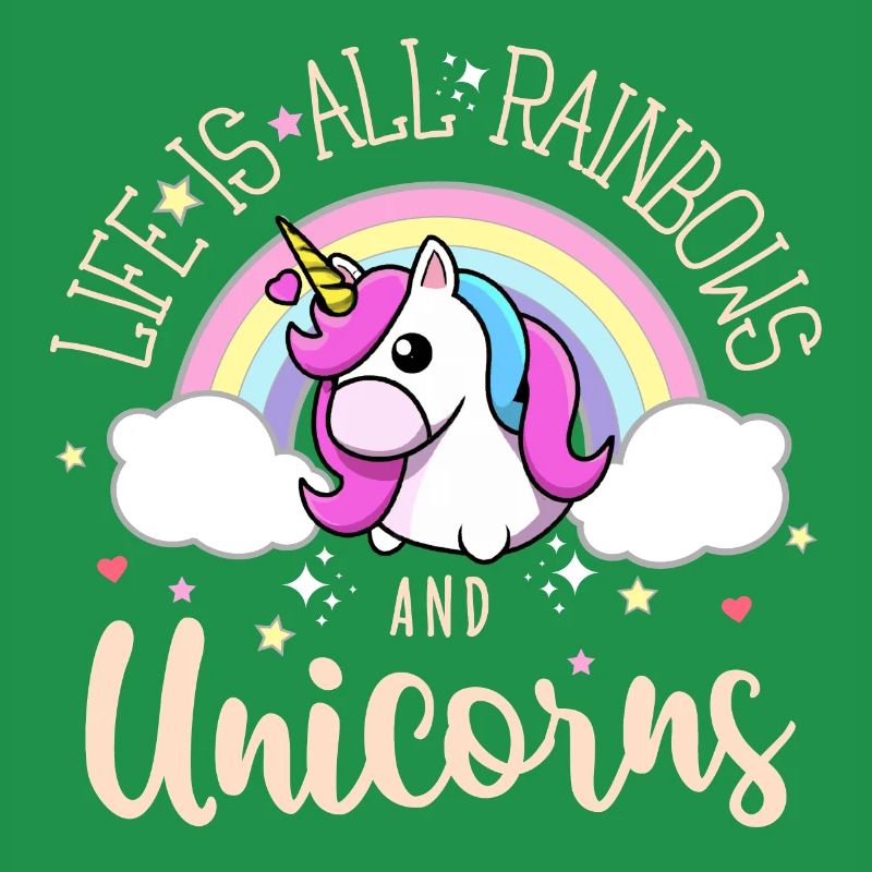 Süßes Regenbogen und Einhorn Design