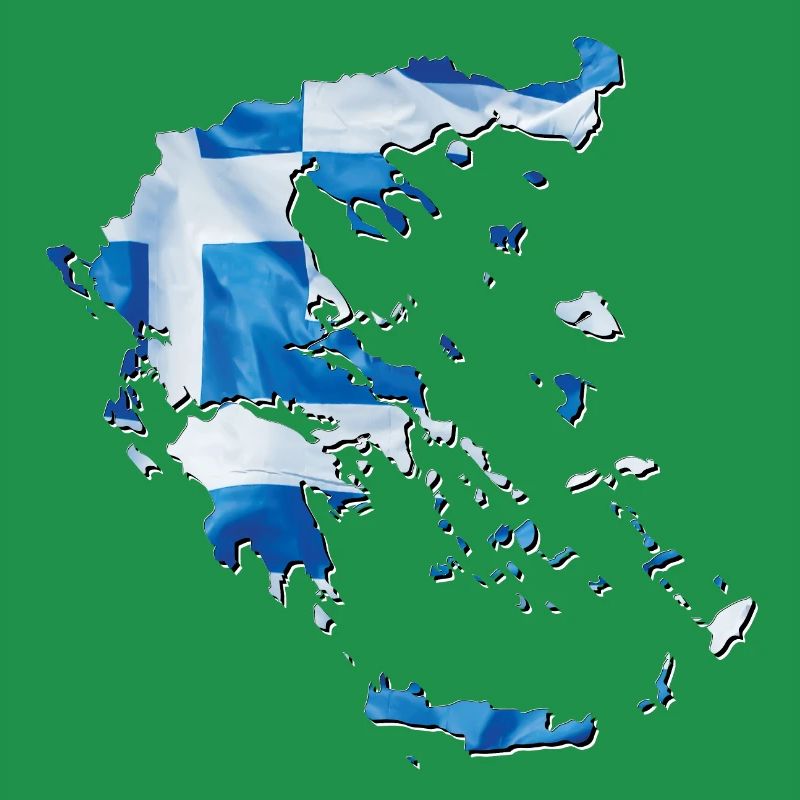 Drapeau de la Grèce sur la carte de la Grèce