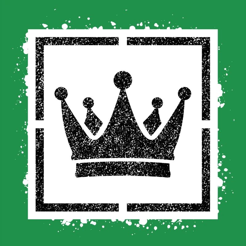 Sponge stencil Crown inside square