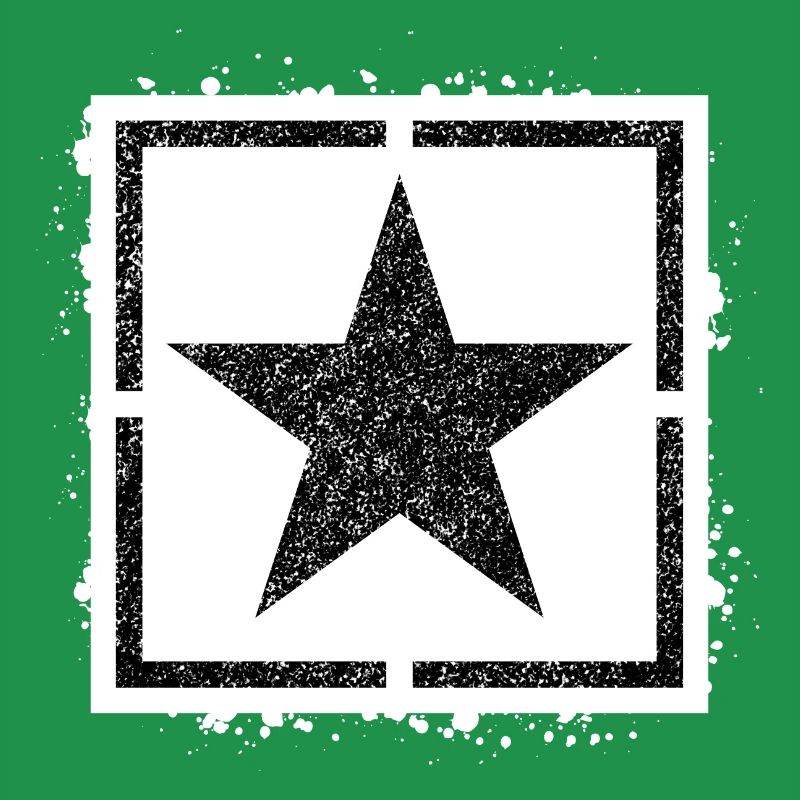 Sponge stencil Star inside square