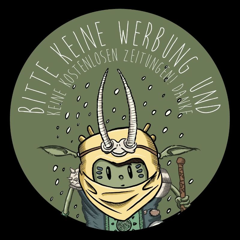 Bitte keine Werbung Sticker Illustration Steinbock