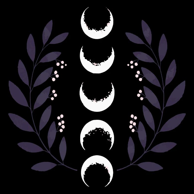 Phase de lune céleste BOHO Fleurs sauvages Zodiaque Sorcière