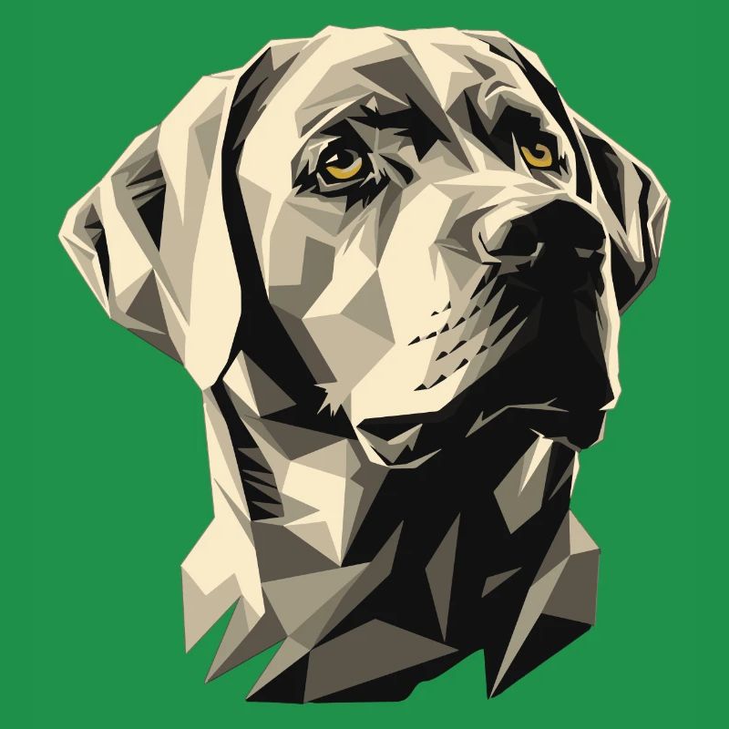 Cooler grauer Labrador im Polygon Style