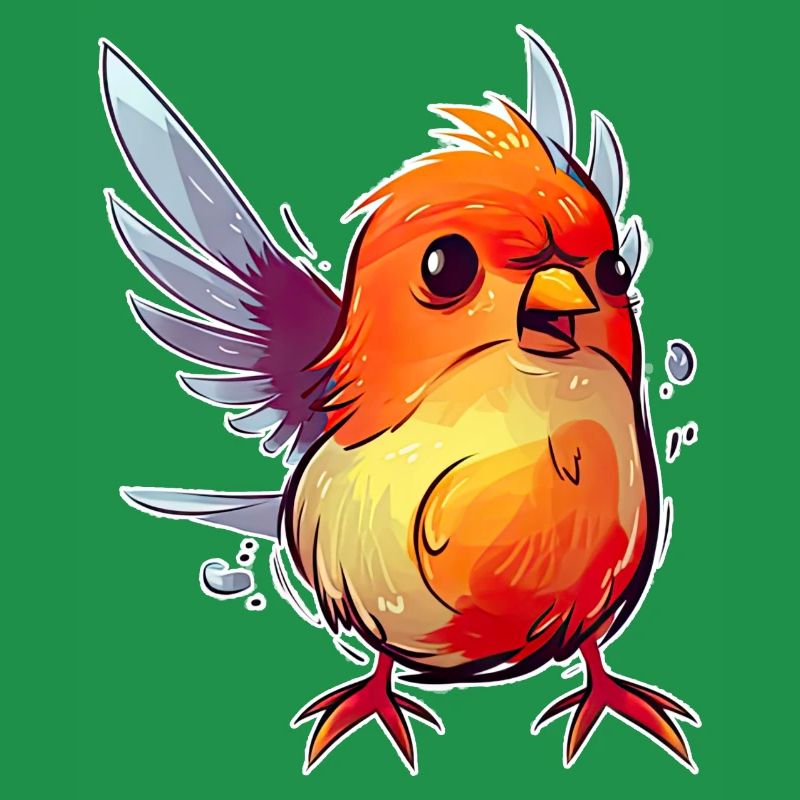 Arrogant red bird with slight overweight