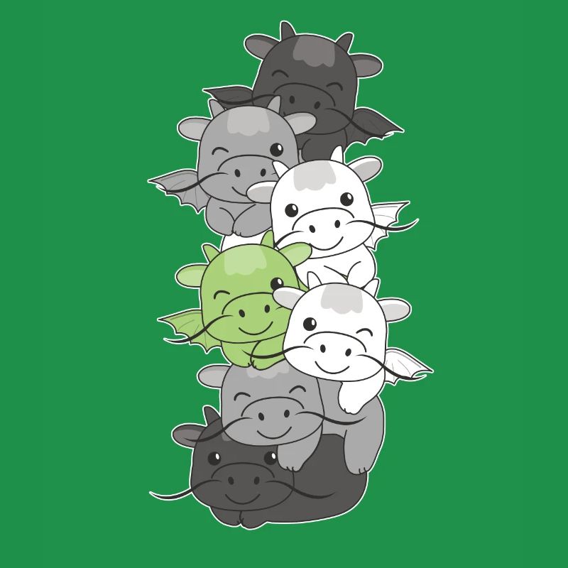 Agender Flag Pride LGBTQ Mignon Dragon Stack