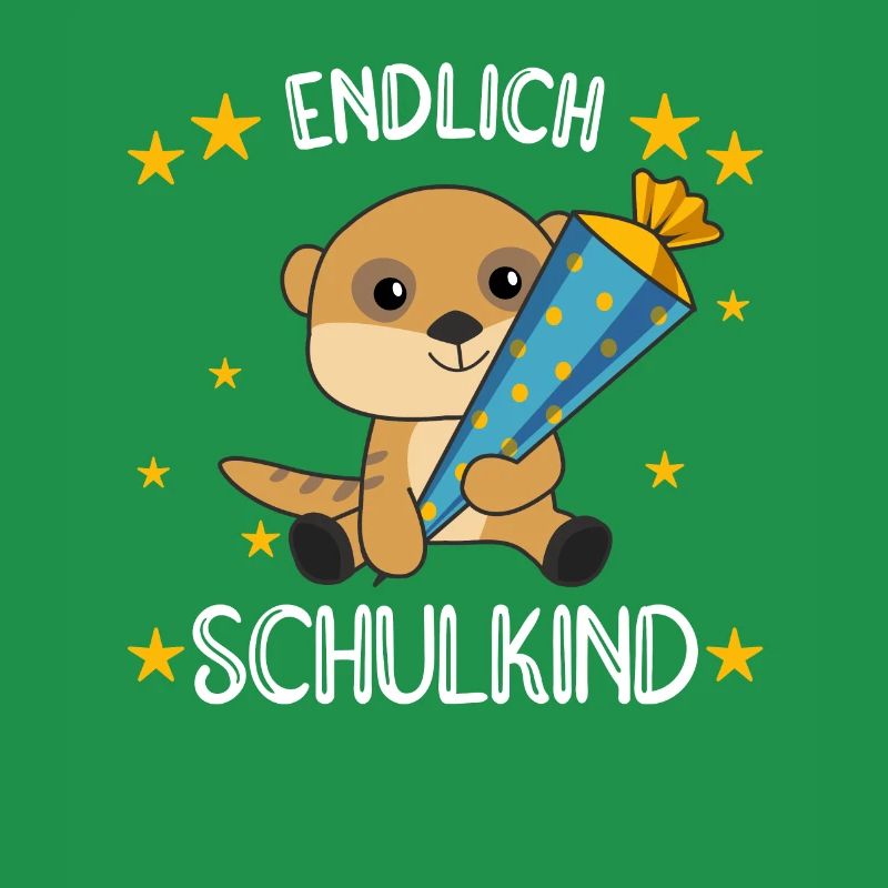 endlich Schulkind Einschulung Schule Erdmännchen