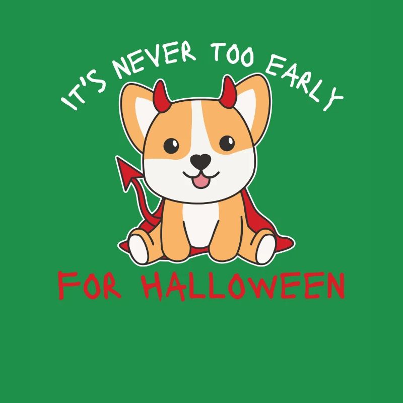 Corgi it's never too early for Halloween devils