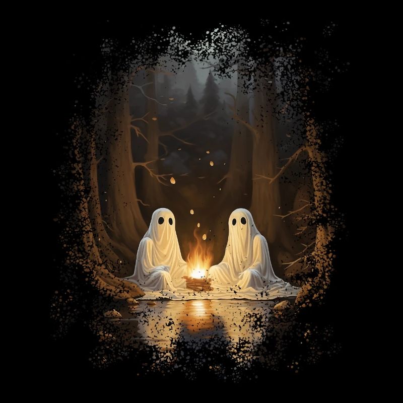 Vintage Ghost Campfire Camping Gothic Halloween