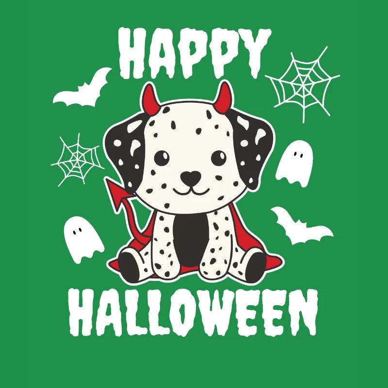 Dalmatian Happy Halloween Devil