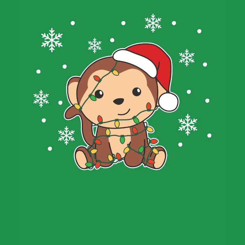Monkey Christmas Winter Animals Monkey