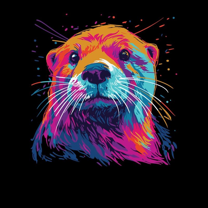 Wasserfarben Farbenfroher Otter bunte Tiere