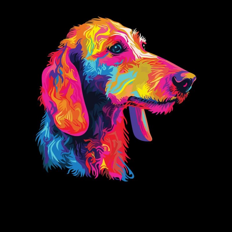 Wasserfarben Farbenfroher Bedlington Terrier