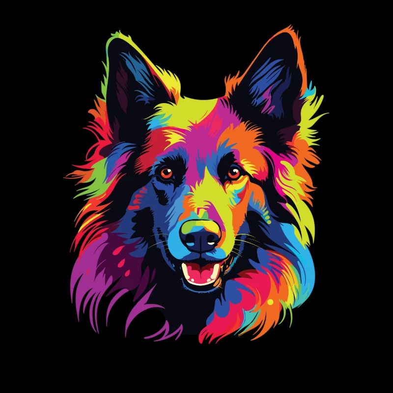 Wasserfarben Farbenfroher Belgian Tervuren