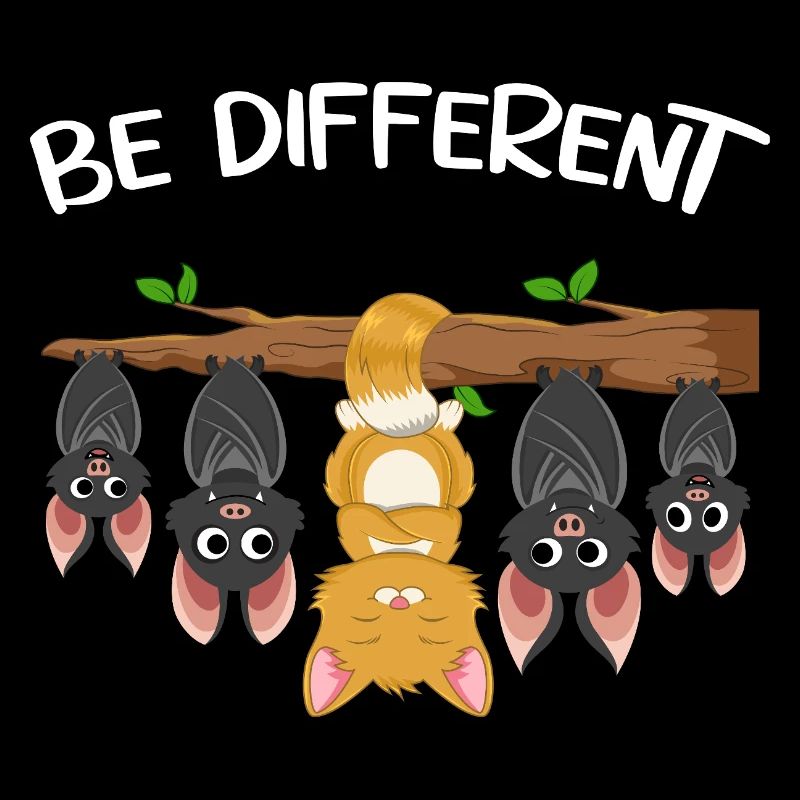 Être différent chat drôle design chat sur une branche