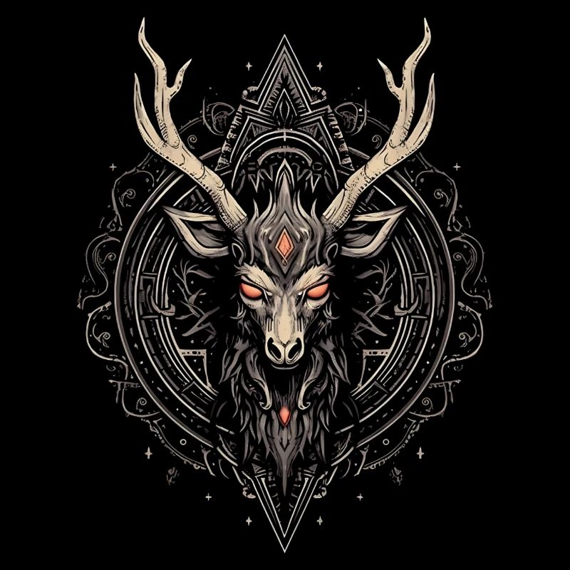 Deer Demon, Skull, Horror, Halloween