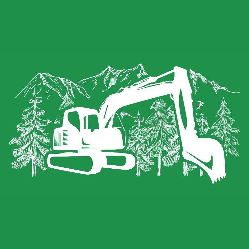 Excavator Silhouette Construction Equipment Operator Work
