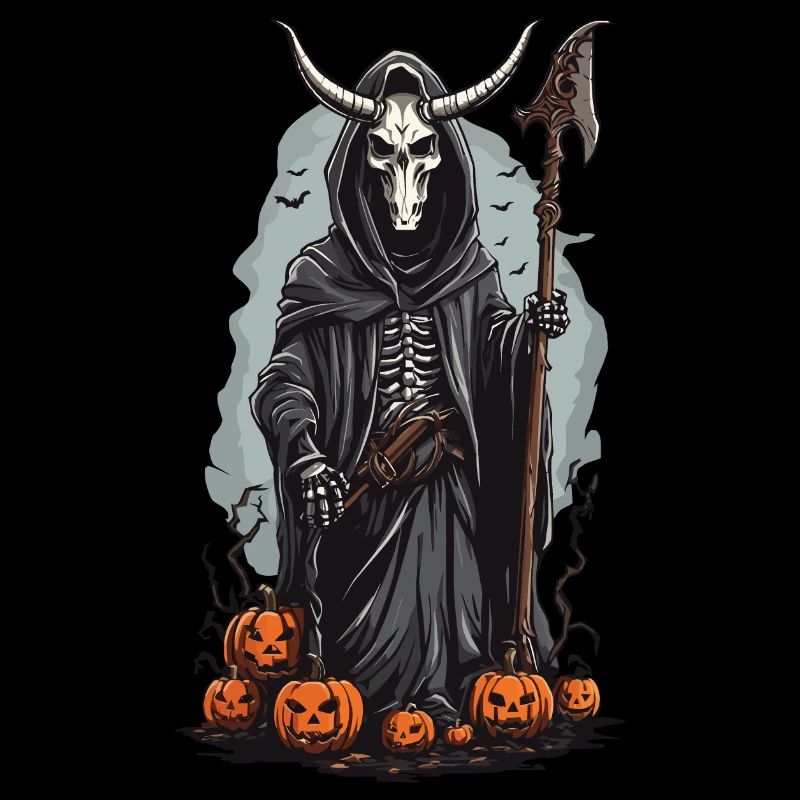 Sensenmann Halloween Dämonischer Druide Design