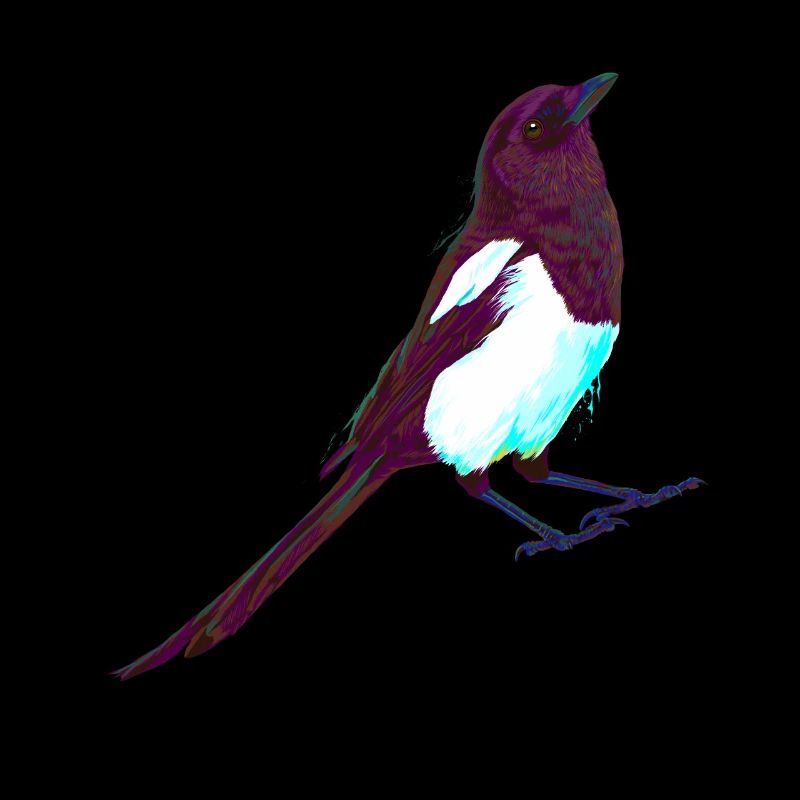 Pie d’oiseau Splash colorée