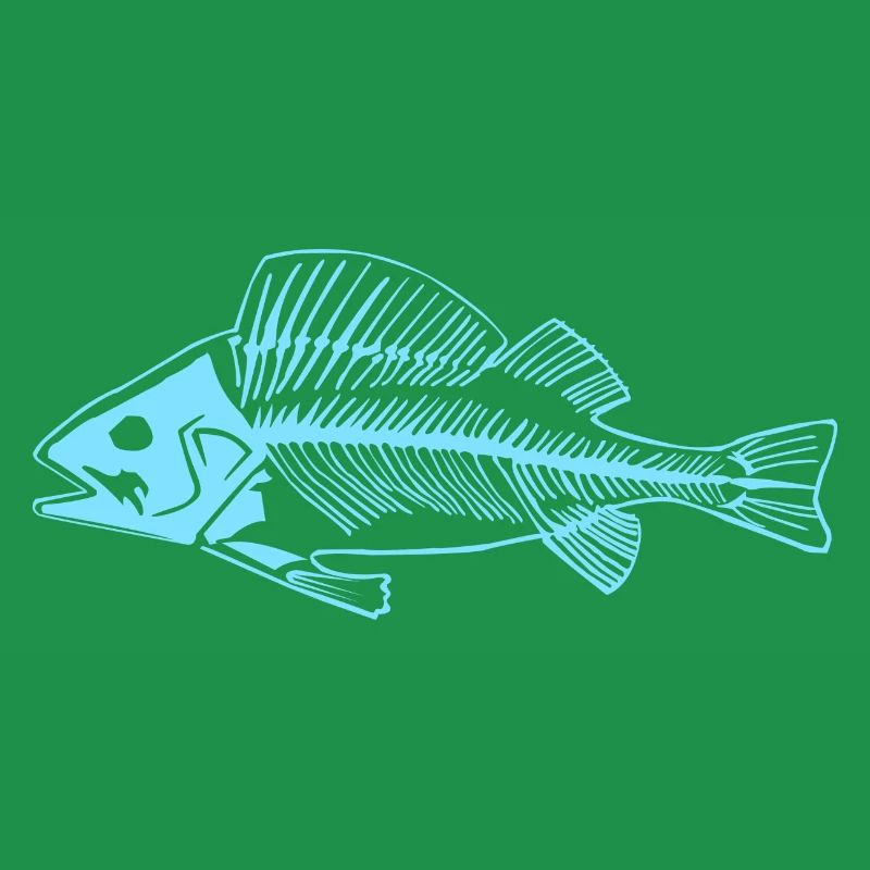 Blauer Barsch Gräte das coole Fischgräten Design